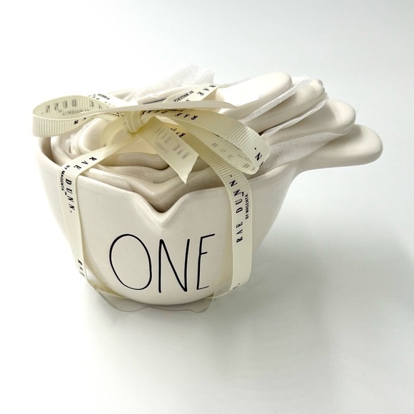 Rae Dunn | White Ceramic Measuring Cups with Handles - Picture 2 of 6